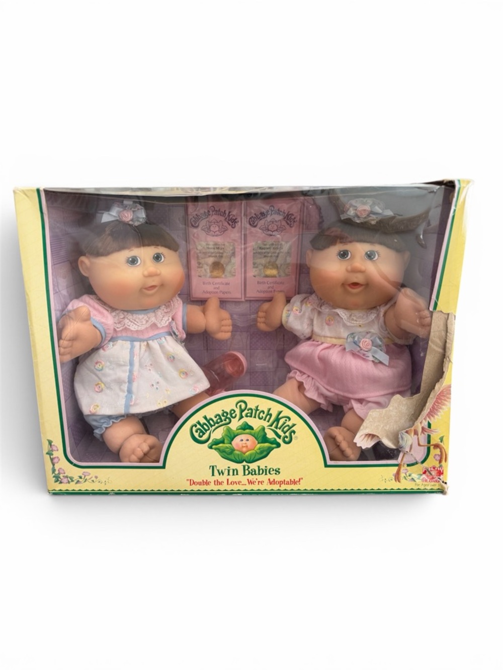 Cabbage Patch Kids Twin Babies Set - Pink & White Outfits NWT